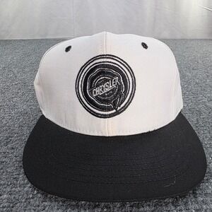 Vintage Chrysler‎ Logo Flat Brim Snapback Baseball Cap White Black